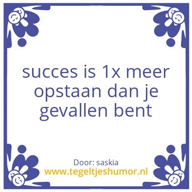 Tegeltje: opstaan