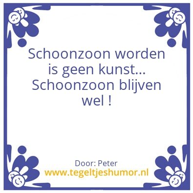 Tegeltje: Schoonzoon