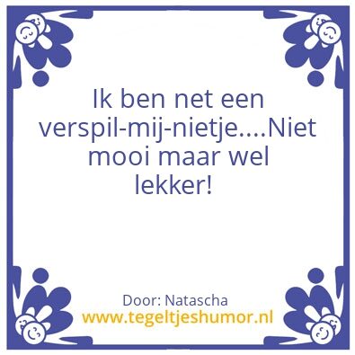 Tegeltje: Verspil-mij-nietje