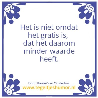 Tegeltje: Waardevol