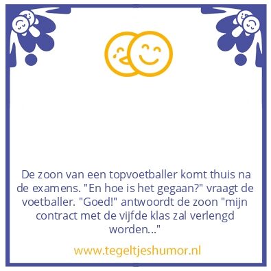 Tegeltje: Zoon van profvoetballer