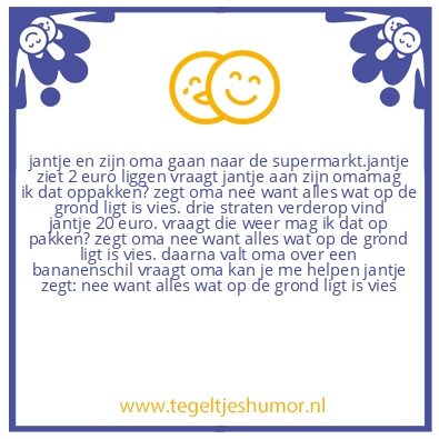 Tegeltje: jantje en zijn oma