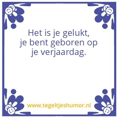 Tegeltje: verjaardag
