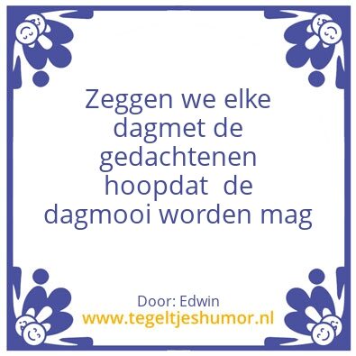 Tegeltje: Goedemorgen