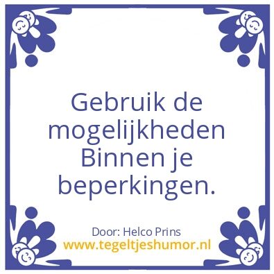 Tegeltje: Mogelijkheden