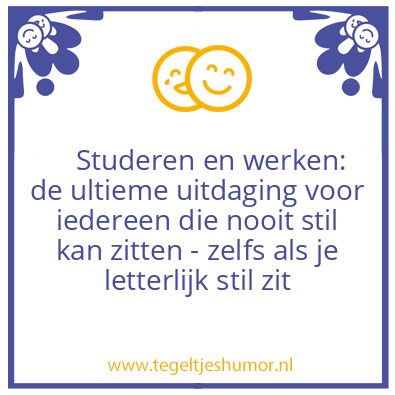 Tegeltje: Studeren en werken