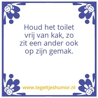 Tegeltje: toilet