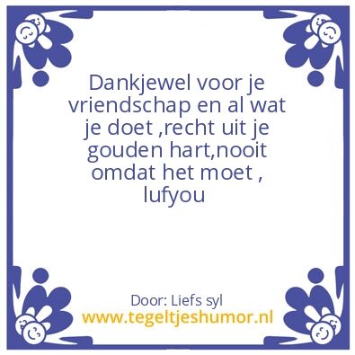 Tegeltje: Lief vriendinnetje