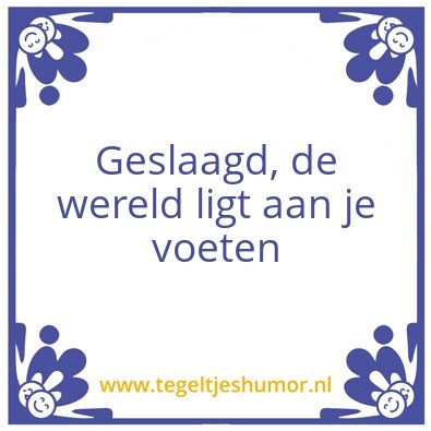 Tegeltje: Geslaagd