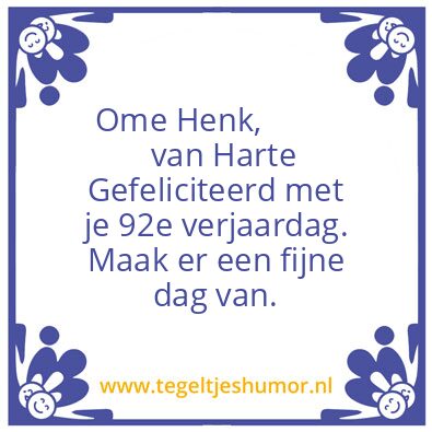 Tegeltje: Verjaardag