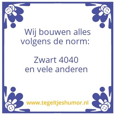 Tegeltje: Zwart Standaard