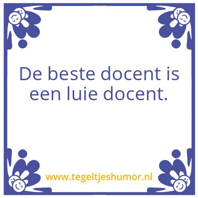 Tegeltje: Docent