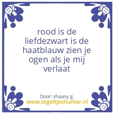 Tegeltje: love