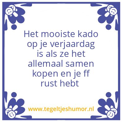 Tegeltje: Jarig