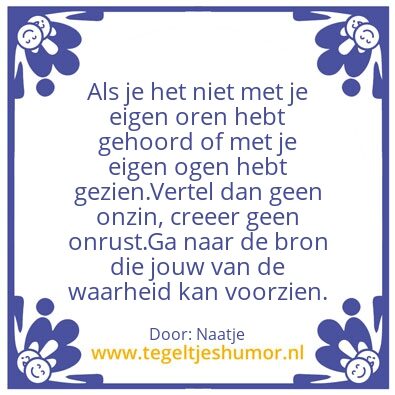 Tegeltje: Waarheid