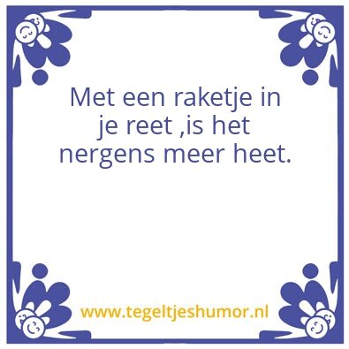 Tegeltje: Rakketje