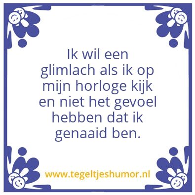 Tegeltje: glimlach