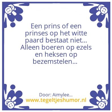 Tegeltje: Prins of Prinses