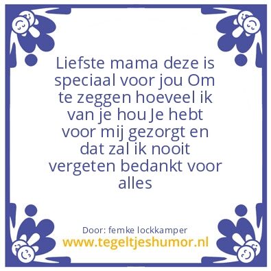 Tegeltje: mama