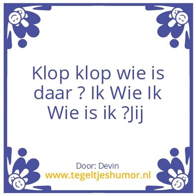 Tegeltje: Klop klop