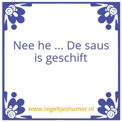 Tegeltje: Saus