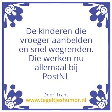 Tegeltje: PostNL