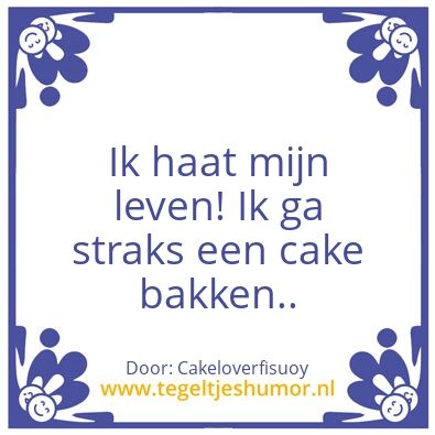 Tegeltje: Cake
