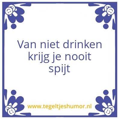 Tegeltje: Niet drinken