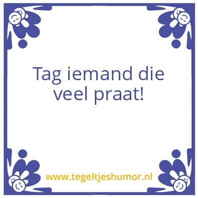 Tegeltje: Praten