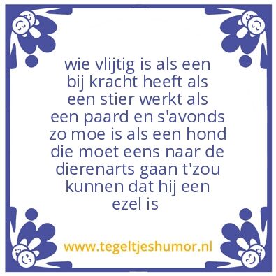 Tegeltje: werkende mens