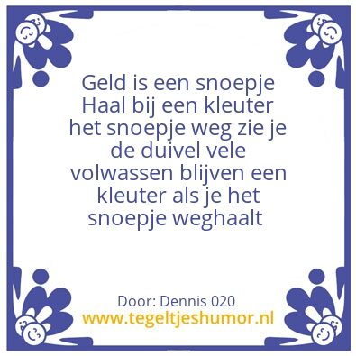 Tegeltje: Geld is een snoepje