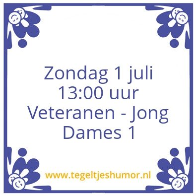 Tegeltje: Veteranen – Dames Jong 1