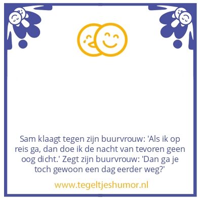 Tegeltje: Geen oog dicht