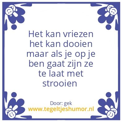 Tegeltje: vriezen