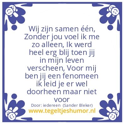 Tegeltje: Voor Sanne Loykens