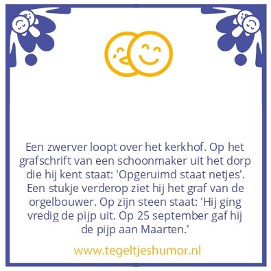 Tegeltje: Op het kerkhof