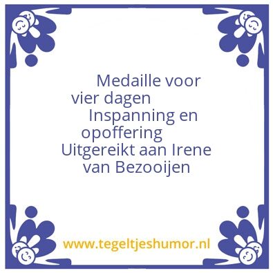 Tegeltje: Medaille