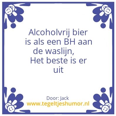 Tegeltje: Alcoholvrij bier