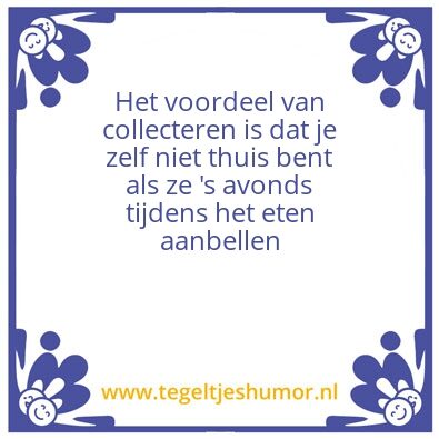 Tegeltje: collecteren