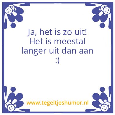 Tegeltje: Uit