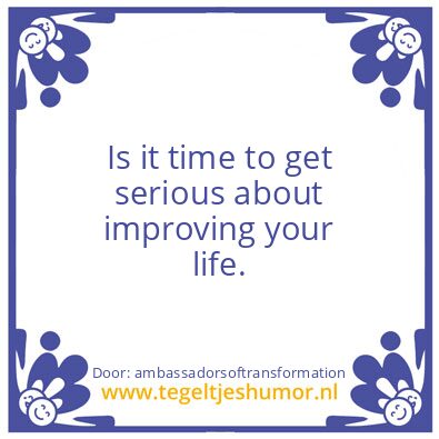 Tegeltje: Is it time ..