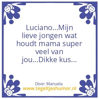 Tegeltje: Mijn zoon