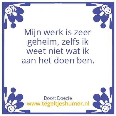 Tegeltje: Werk