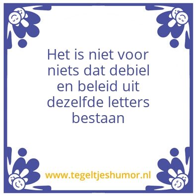 Tegeltje: politiek