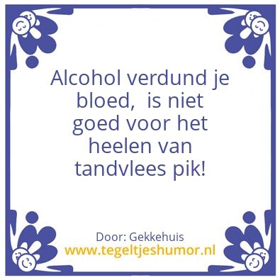Tegeltje: Alcohol