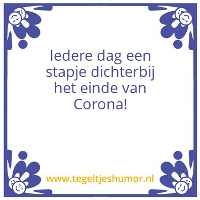 Tegeltje: Coronaeinde