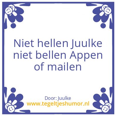 Tegeltje: Niet bellen