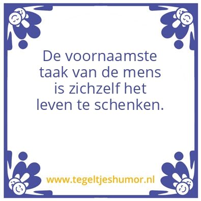 Tegeltje: Voornaamste taak