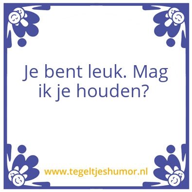 Tegeltje: Leuk