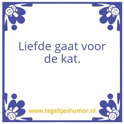Tegeltje: Mijn kat